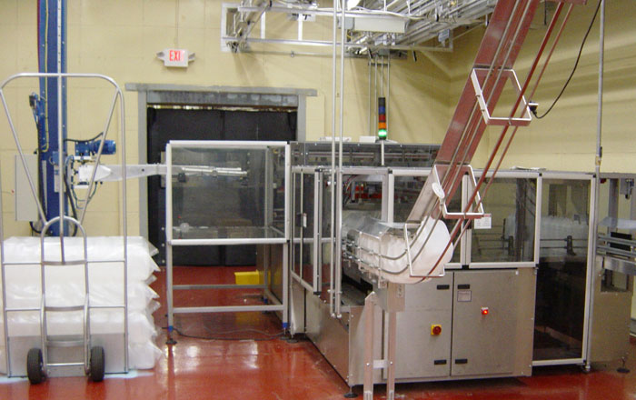 Dual Infeed Gallon 12 Gallon Bagger with 2 position stacker