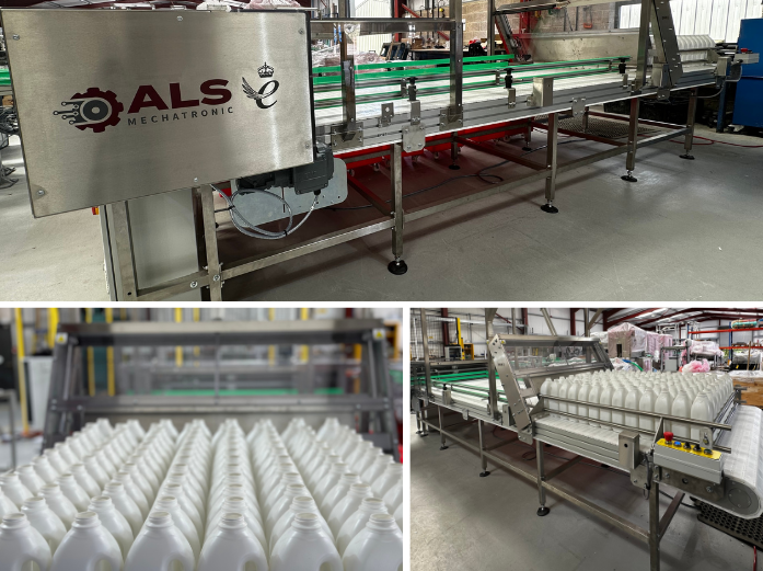 Belt driven container debagging machine